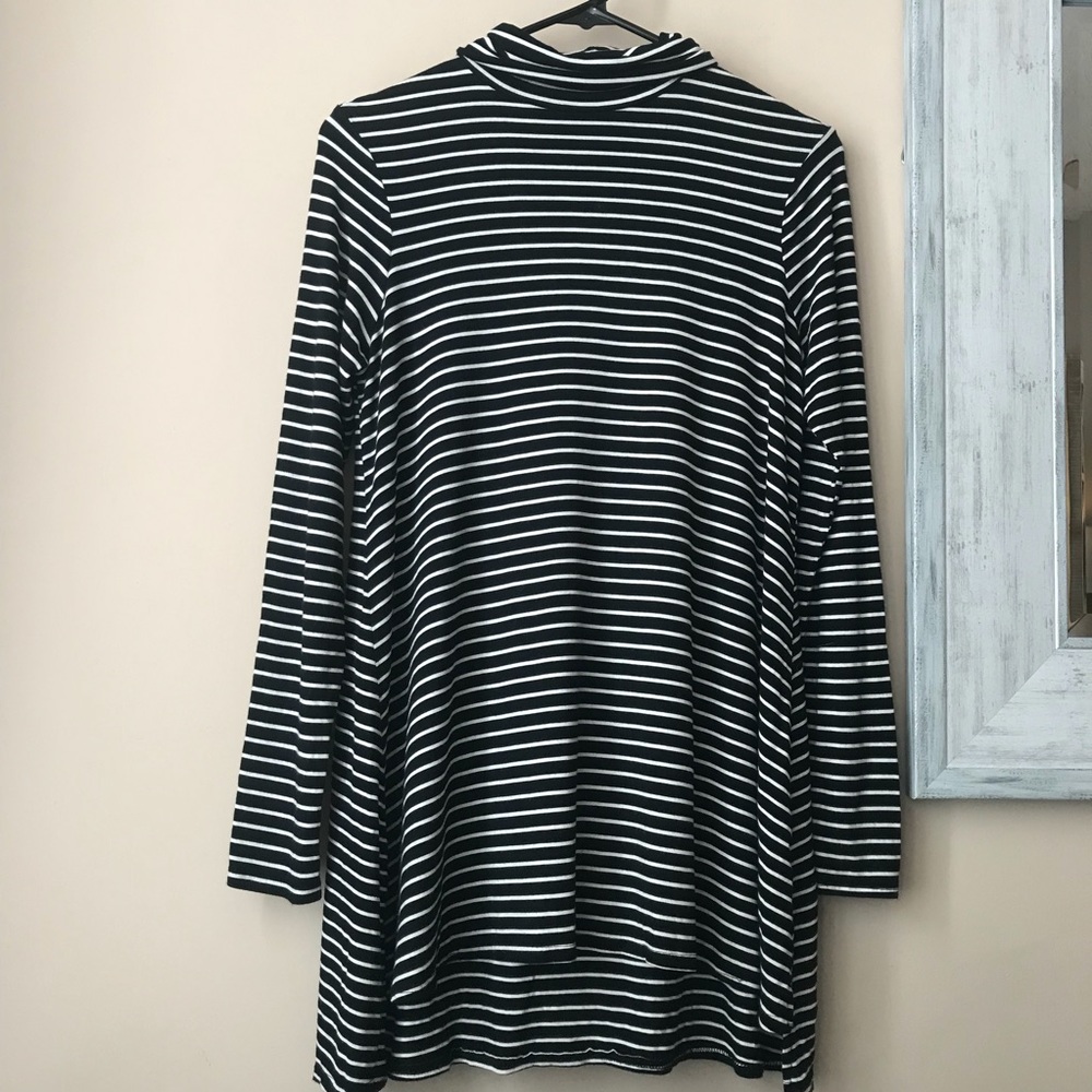 Mossimo XS Black & White Stripe Turtleneck Dress